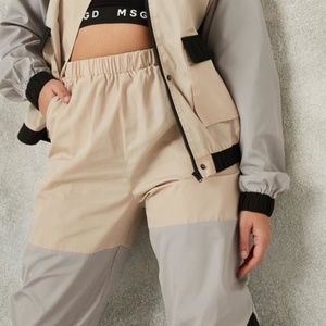 MISSGUIDED | nylon colorblock joggers